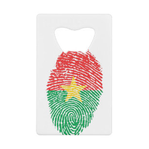 Fingerabdruck des Flaggenstaates von Burkina Faso Geldbeutel Flaschenöffner