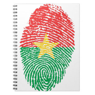 Fingerabdruck des Flaggenstaates von Burkina Faso Notizblock