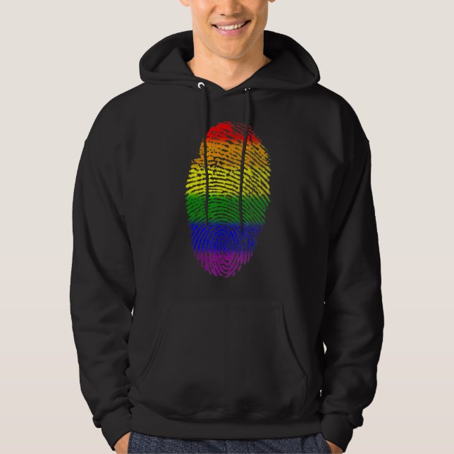 Fingerabdruck des LGBt-Flag-Stolzes Hoodie (Vorderseite)