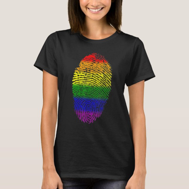 Fingerabdruck des LGBt-Flag-Stolzes T-Shirt (Vorderseite)