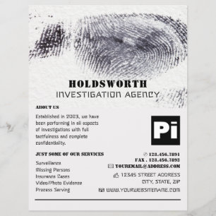 Fingerabdruck-Design, Privatdetektiv Flyer