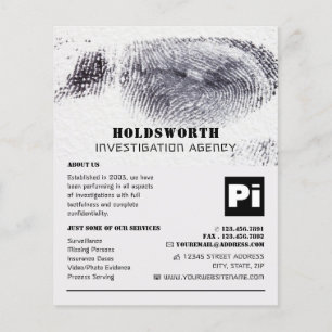 Fingerabdruck-Design, Privatdetektiv Flyer