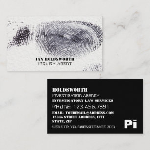 Fingerabdruck-Design, Privatdetektiv Visitenkarte