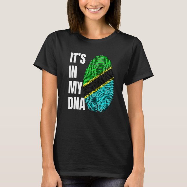 Fingerabdruck DNA Biometrie Flag Tansania T-Shirt (Vorderseite)