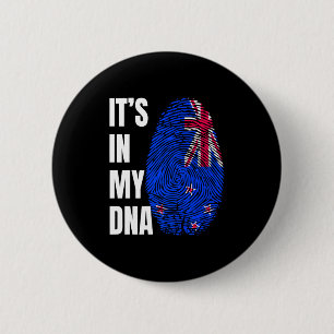Fingerabdruck-DNA-Biometrie-Flagge Neuseeland Button