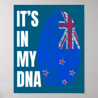 Fingerabdruck-DNA-Biometrie-Flagge Neuseeland 