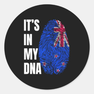 Fingerabdruck-DNA-Biometrie-Flagge Neuseeland Runder Aufkleber