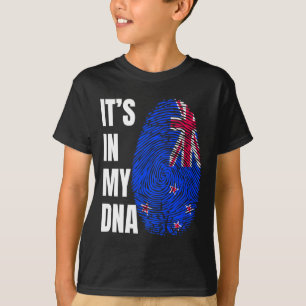 Fingerabdruck-DNA-Biometrie-Flagge Neuseeland T-Shirt