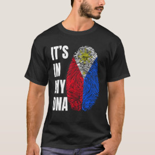 Fingerabdruck-DNA-Biometrie-Flagge Philippinen T-Shirt