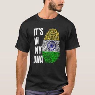 Fingerabdruck-DNA-Biometrie Indische Flagge Indien T-Shirt
