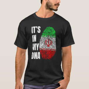 Fingerabdruck-DNA-Biometrie iranische Flagge Iran T-Shirt