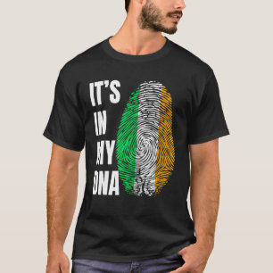 Fingerabdruck-DNA-Biometrie Irische Flagge Irland T-Shirt