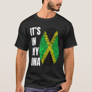 Fingerabdruck DNA Biometrie Jamaikanische Flagge J T-Shirt