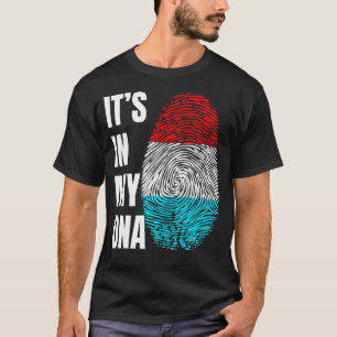 Fingerabdruck DNA Biometrie Luxemburg Flagge Luxem T-Shirt