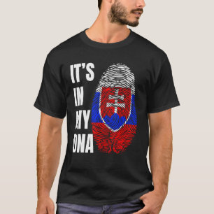 Fingerabdruck-DNA-Biometrie slowakische Flagge Slo T-Shirt
