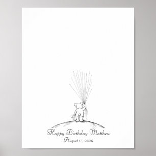 Fingerabdruck-Gästebuch Bärchen Poster