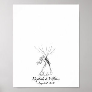 Fingerabdruck‑Gästebuch für das Brautpaar Poster