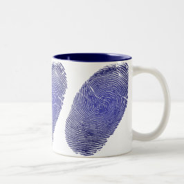 Fingerabdruck-Grafik Zweifarbige Tasse