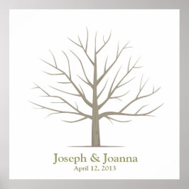 Fingerabdruck-Hochzeitsbaum - Platz Poster