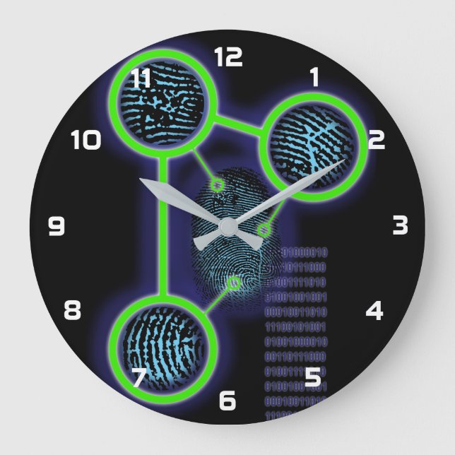 Fingerabdruck-Identifizierungswissenschaft Große Wanduhr (Vorderseite)