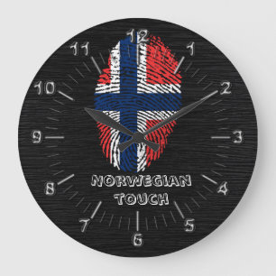 Fingerabdruck-Kennzeichen der norwegischen Touch Große Wanduhr