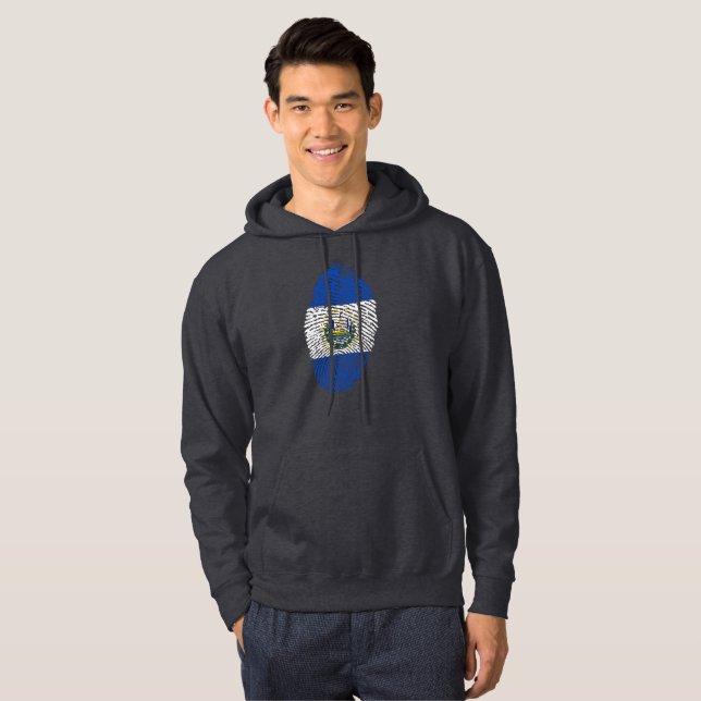 Fingerabdruck-Kennzeichen von El Salvador Hoodie (Vorne ganz)
