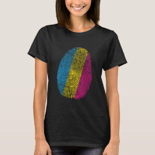 Fingerabdruck-LGBT-Stolz des Pansexual Flag T-Shirt