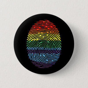 Fingerabdruck LGBTQ Stolz Schwul Lesbisch Regenbog Button