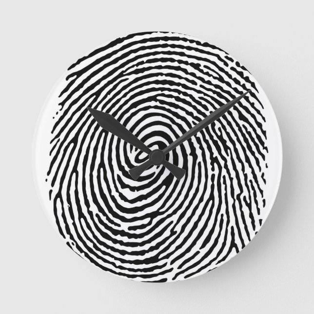 Fingerabdruck Runde Wanduhr (Vorderseite)