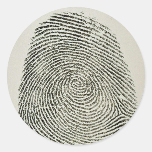 Fingerabdruck Runder Aufkleber (Vorderseite)