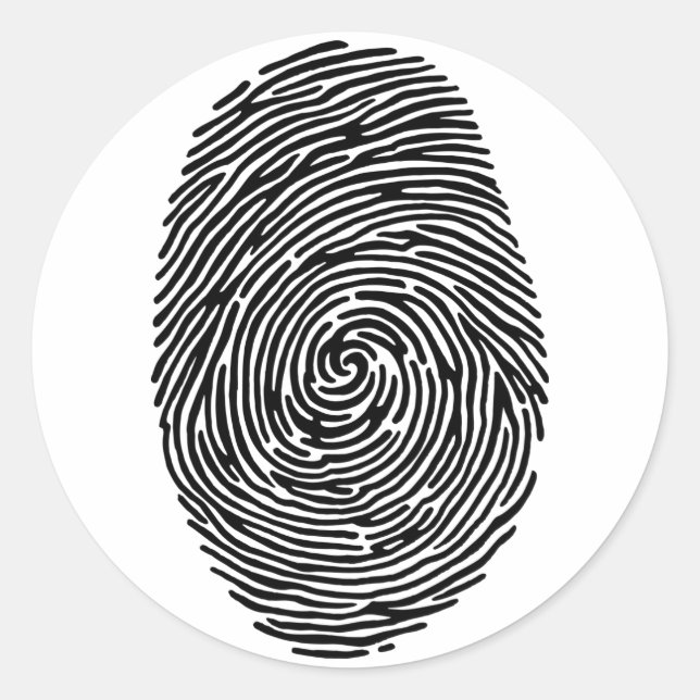 Fingerabdruck Runder Aufkleber (Vorderseite)