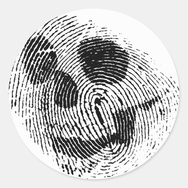 Fingerabdruck Runder Aufkleber (Vorderseite)