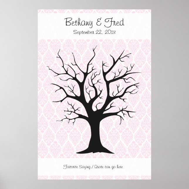 Fingerabdruck-Struktur C mit Damask Pink1 - 40"x60 Poster (Vorne)