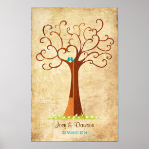 Fingerabdruck Tree Wedding - Heartastic (Vintag) Poster