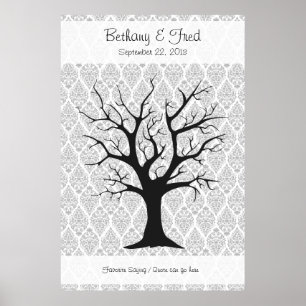 Fingerabdruckbaum C mit Damask - 40"x60" Poster