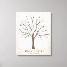 Fingerabdruckbaum für Hochzeiten - rustikal Leinwanddruck