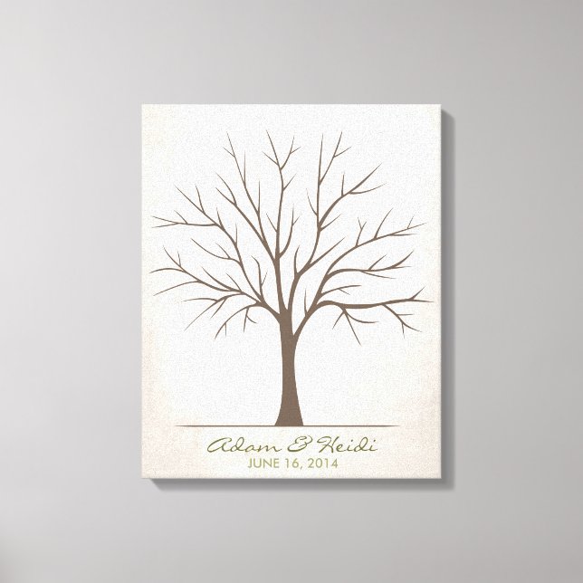 Fingerabdruckbaum für Hochzeiten - rustikal Leinwanddruck (Vorderseite)