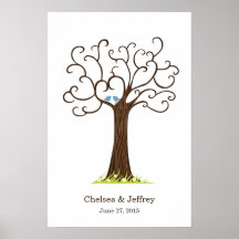 Fingerabdruckbaum (Herz-Dunkelbraun) Poster