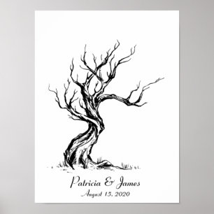Fingerabdruckbaum-Plakat skizziert Poster