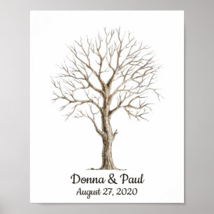 Fingerabdruckbaum zur Hochzeit Poster