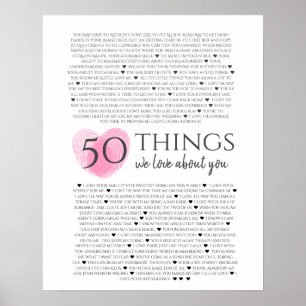 Fingerabdrücke auf Herz pink 50 Gründe warum ich d Poster