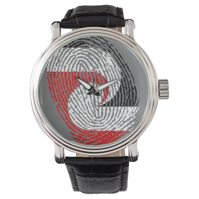 Fingerabdrücke der Maori-Flagge Armbanduhr (Vorderseite)