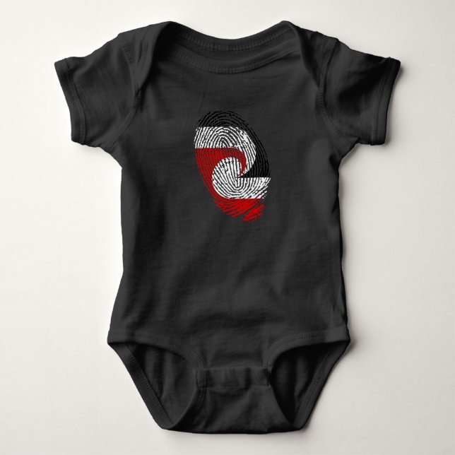 Fingerabdrücke der Maori-Flagge Baby Strampler (Vorderseite)