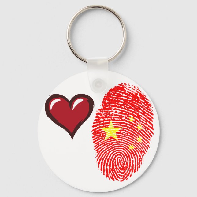 Fingerabdruckflagge der chinesischen Touch Schlüsselanhänger (Vorderseite)