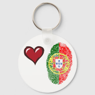 Fingerabdruckflagge der portugiesischen Touch Schlüsselanhänger