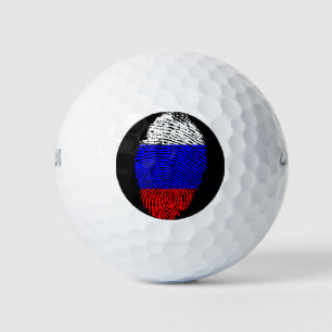 Fingerabdruckflagge der russischen Touch Golfball