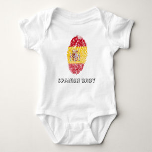 Fingerabdruckflagge der spanischen Touch Baby Strampler