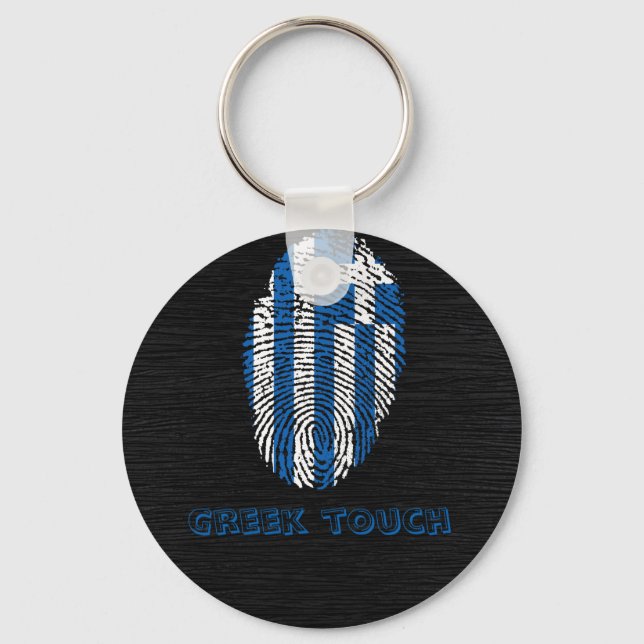 Fingerabdruckflagge für die griechische Touch Schlüsselanhänger (Vorderseite)