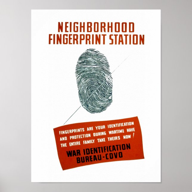 Fingerabdruckstation der Nachbarschaft Poster (Vorne)