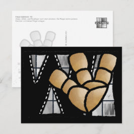 Fingeralphabet W Postkarte